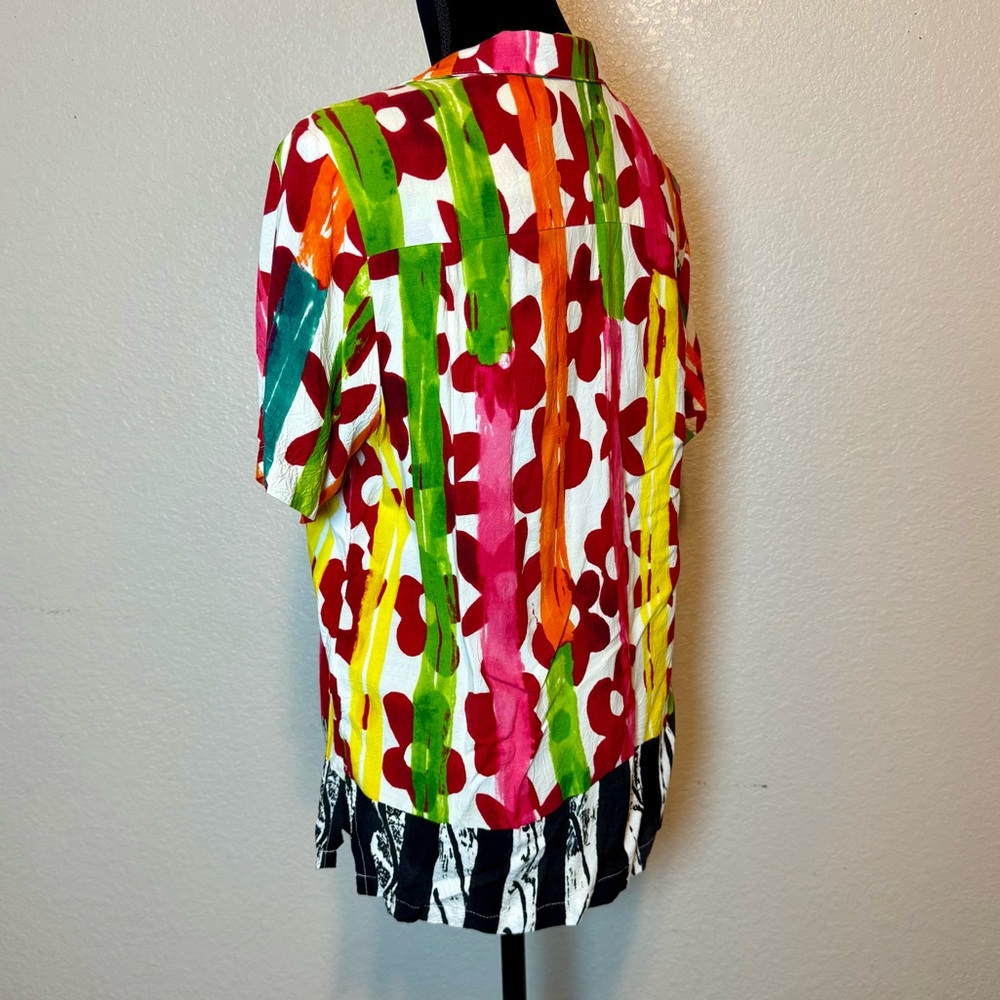 Jams World Valerian Print Button Up Top Multicolor Size Small - Picture 7 of 16